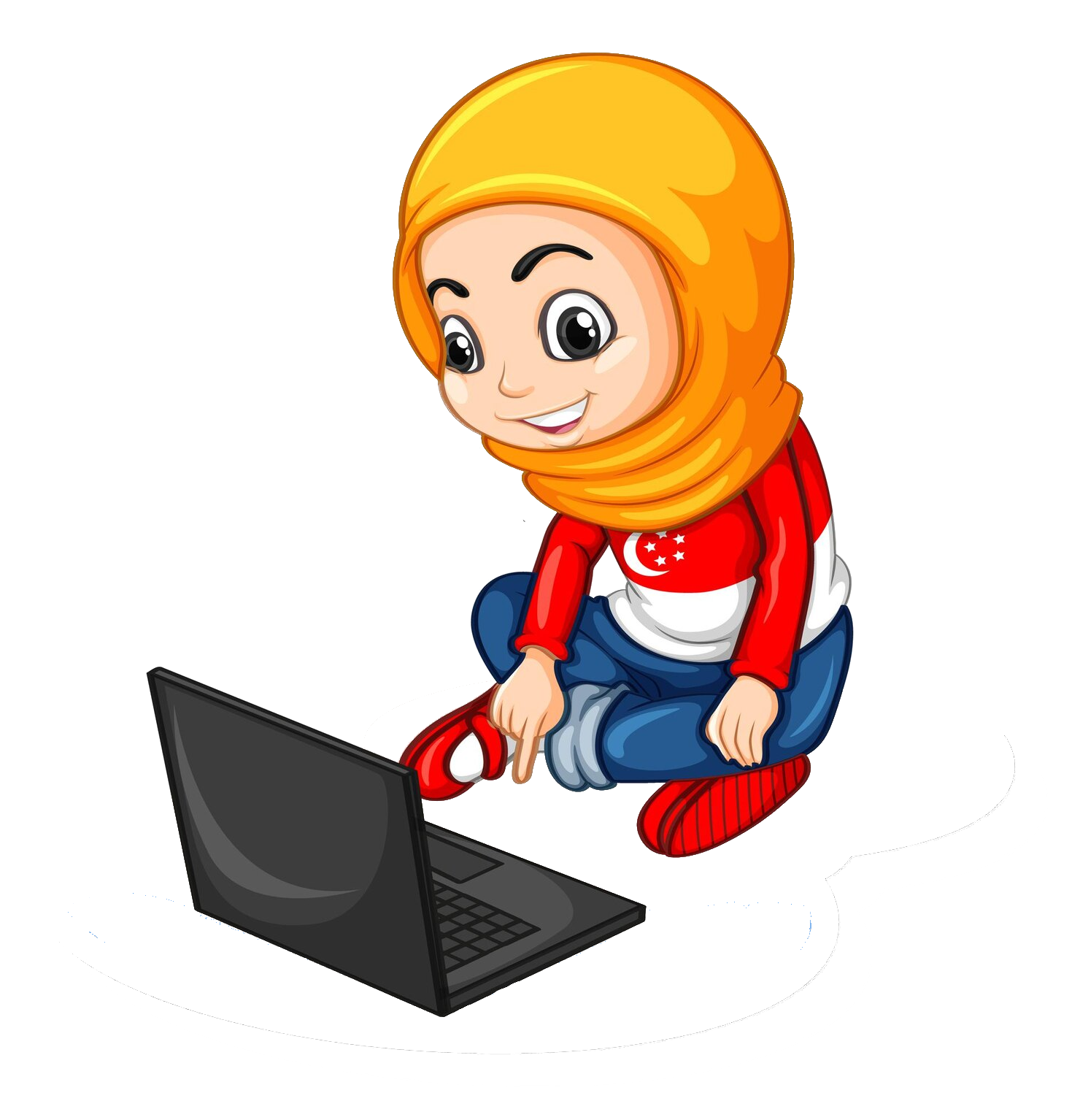 Character with Laptop